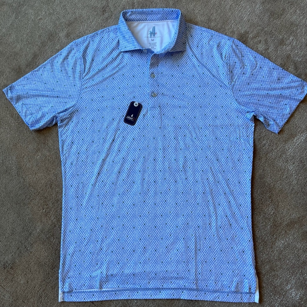 NWT Johnnie-O Featherweight Polo - Purple/Green Botanical Print